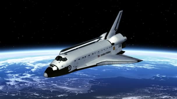 Spaceshuttle nettolading baai deuren open — Stockvideo