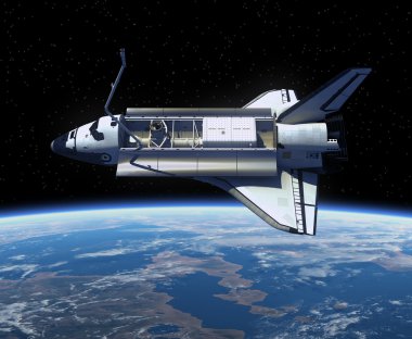 Uzay Mekiği Dünya 'nın yörüngesinde.