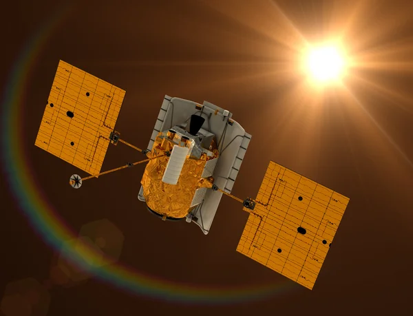 Raumstation "Messenger" fliegt der Sonne entgegen. — Stockfoto