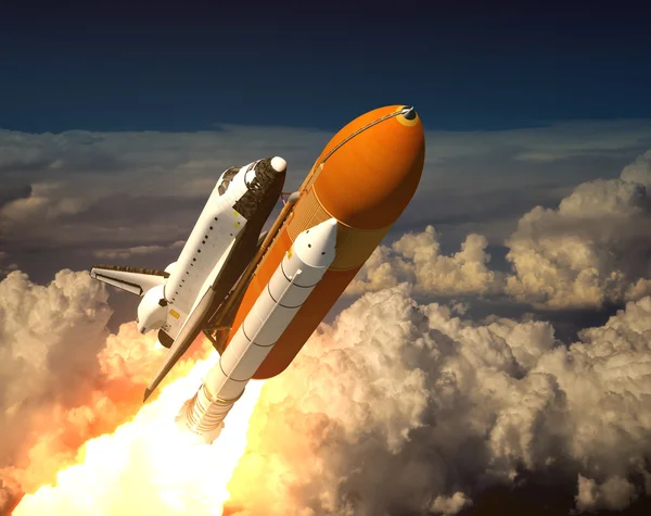 Space Shuttle In The Clouds — Stock Photo, Image