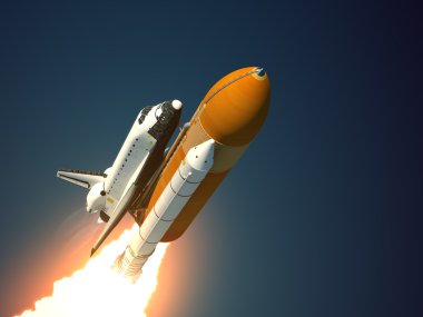 Space Shuttle Takes Off clipart