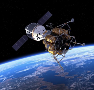 Mürettebat keşif aracı yörüngedeki earth