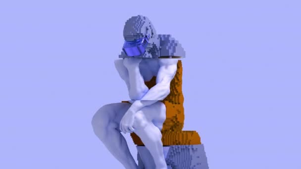 Трехмерное Скольжение Скульптуры Бесшовные Петли Концепция Nft Анимация Сверхвысокое Разрешение — стоковое видео