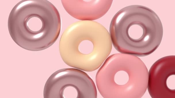 Abstract Background Soft Colored Donuts Animation 3840X2160 — Stockvideo