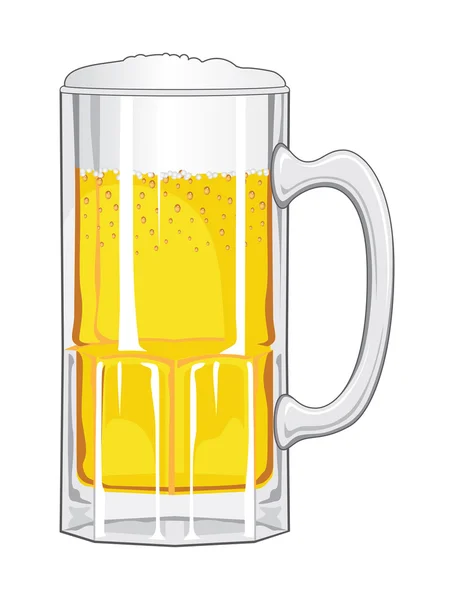 Taza de cerveza con cerveza — Vector de stock