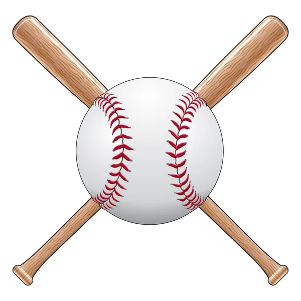 Baseball With Bats — Stock Vector