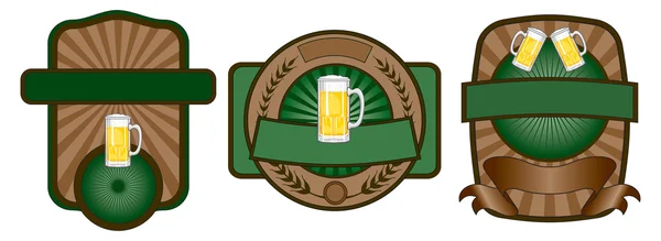 Conjunto de Emblema de Etiqueta de Cerveja — Vetor de Stock