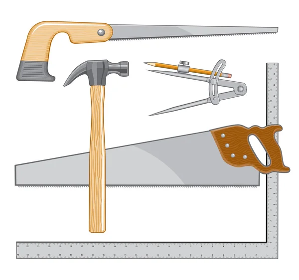 Logotipo de ferramentas de carpinteiro — Vetor de Stock