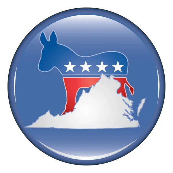 Democrat Virginia Button — Stock Vector