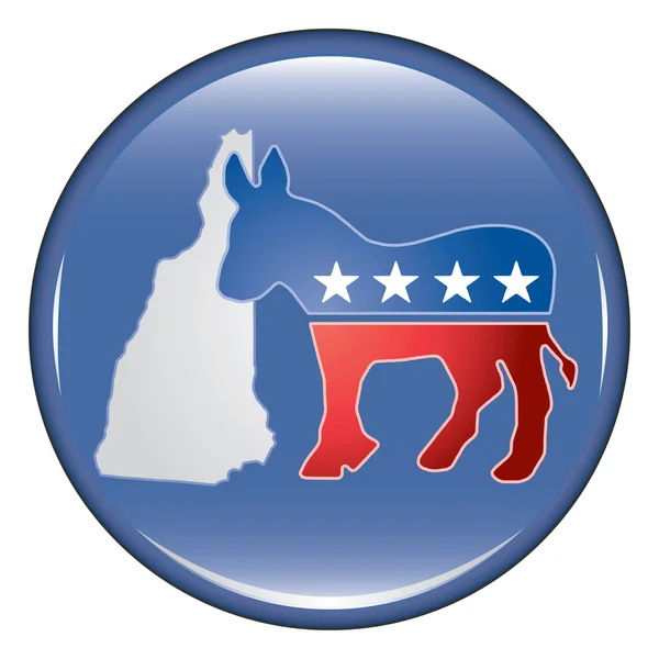 Democrat New Hampshire Button — Stock Vector