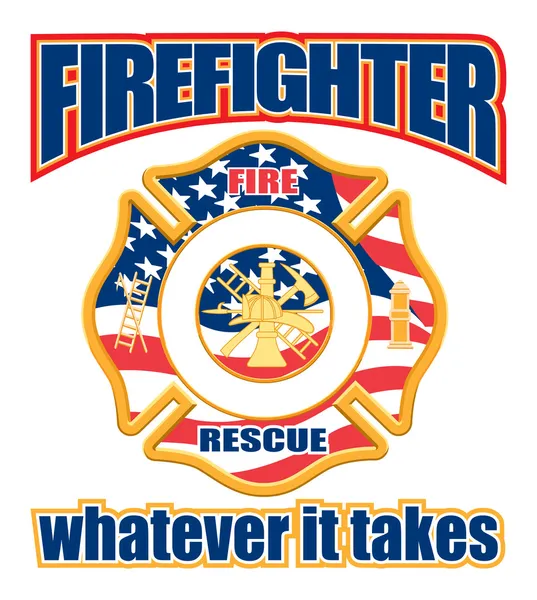Firefighter Cross — Stock Vector