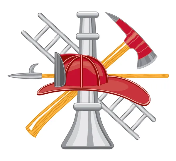 Logo de herramientas de bombero — Vector de stock
