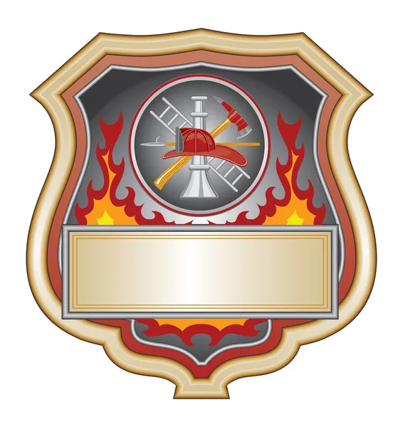 Escudo de bombeiro — Vetor de Stock