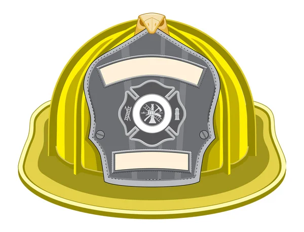 Желтый шлем пожарного — стоковый вектор