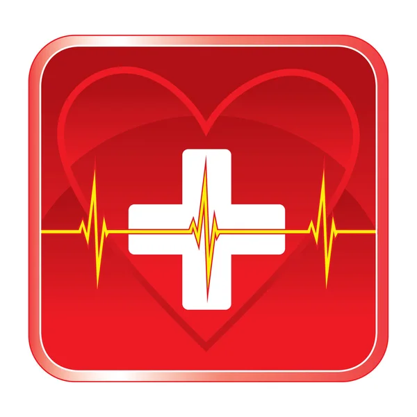 Ilk yardım sağlık kalp sağlık sembol — Stok Vektör