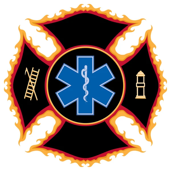 Bombero Símbolo de rescate de incendios — Archivo Imágenes Vectoriales