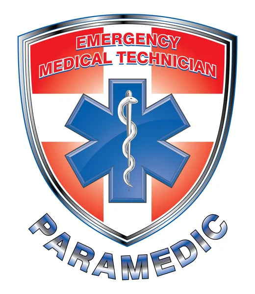 EMT Paramedic Medical Design Shield — Stock Vector