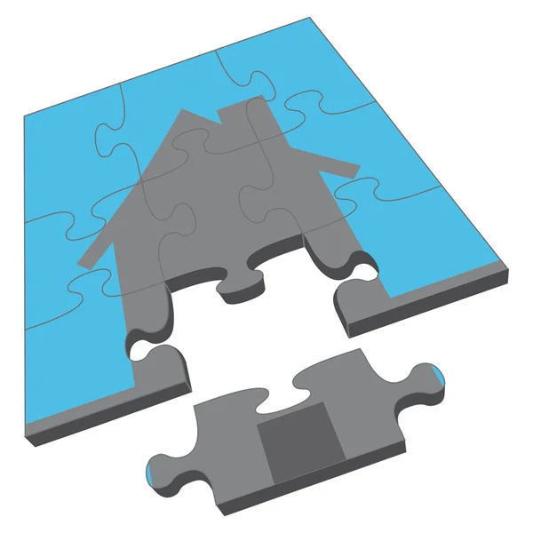 Casa puzzle — Vettoriale Stock