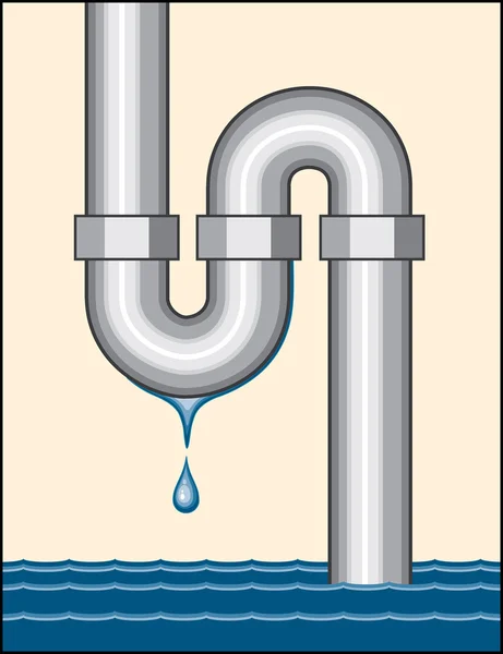 Leaking Pipe — Stock Vector