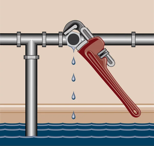 Leaking Pipe Repair — Stock Vector