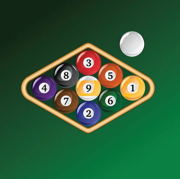 Nine Ball Racked — Stock Vector