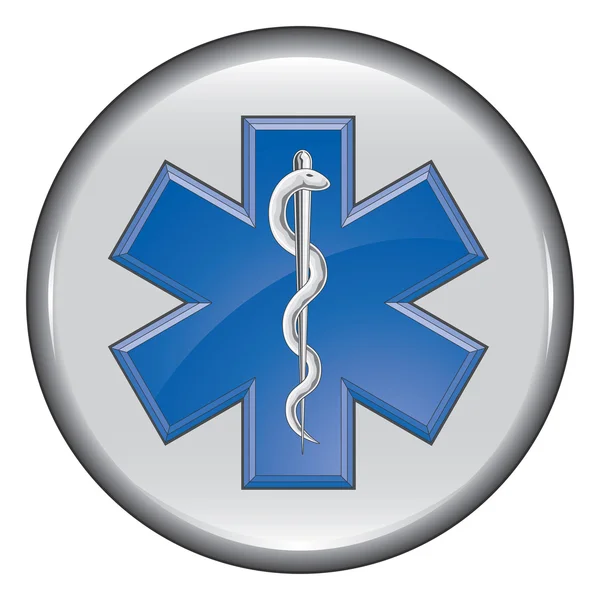 Botón médico paramédico de rescate — Vector de stock