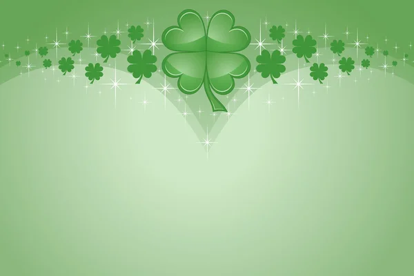 St. Patrick 's Tageskarte mit Shamrocks — Stockvektor