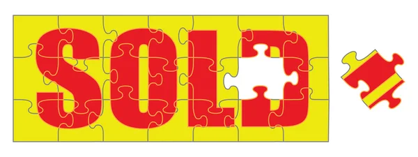 Sold Puzzle — Stock Vector