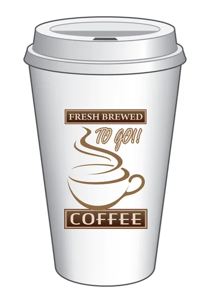 Coffee To Go Cup Design Fresh Brewed — Stock Vector