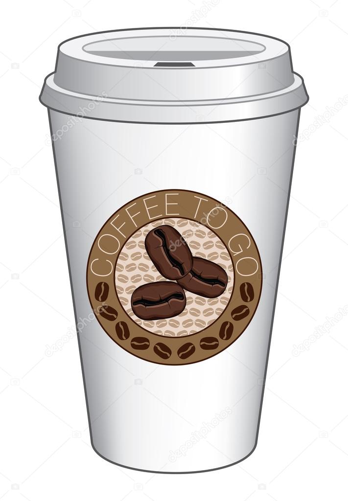 Coffee To Go Cup Design With Beans