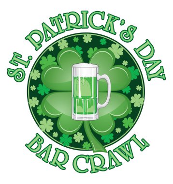 St. Patricks Day Bar Crawl Design clipart