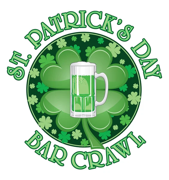 St. patricks day bar crawl ontwerp — Stockvector