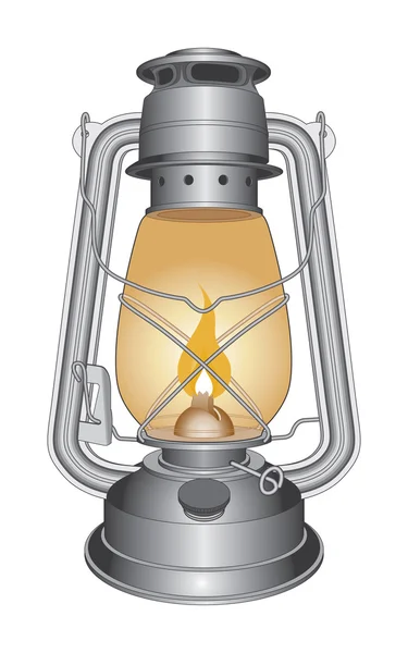 Lámpara de aceite vintage o linterna — Archivo Imágenes Vectoriales