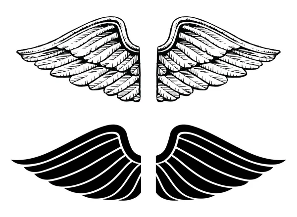 翅膀复古和图形样式 — 图库矢量图片
