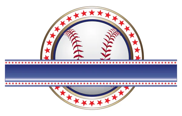 Design baseball con banner — Vettoriale Stock