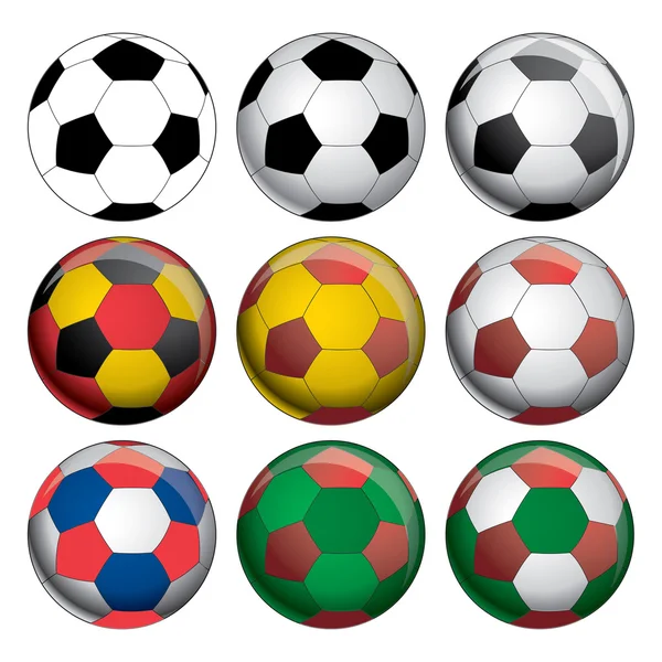 Fotbalové míče — Stockový vektor