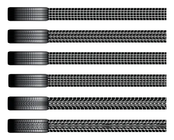 Tires and Tire Tracks Stock Vector