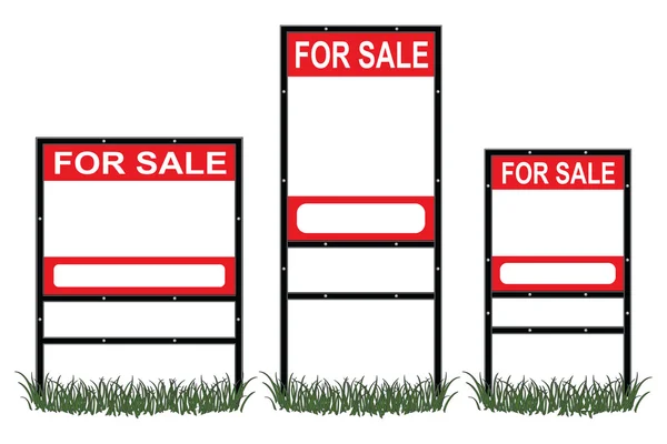 Real Estate For Sale Signs — Stock Vector