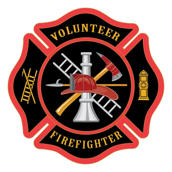 Volunteer Firefighter Maltese Cross — Stock Vector