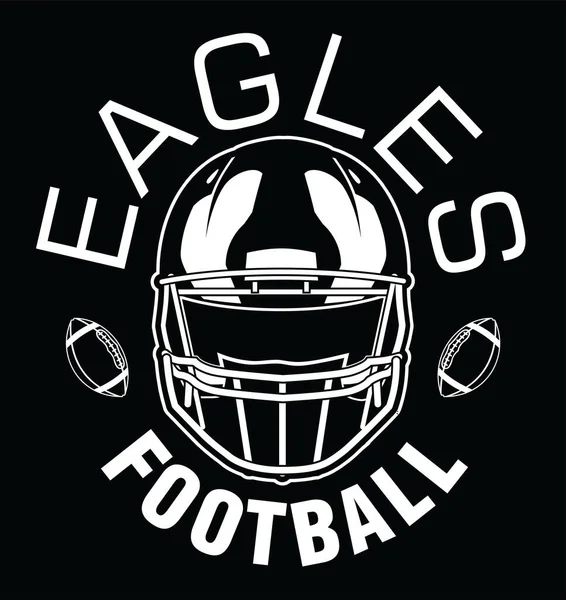 Eagles Football One Color Bílá Týmová Designová Šablona Která Obsahuje — Stockový vektor