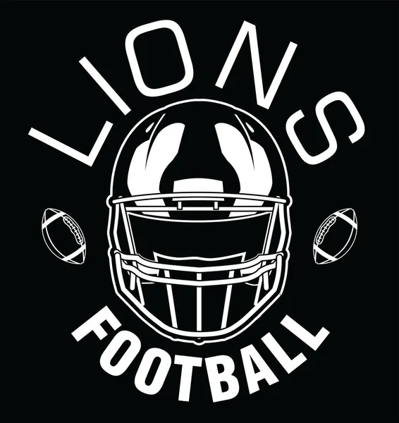 Lions Football One Color White Mall För Lagdesign Som Innehåller — Stock vektor
