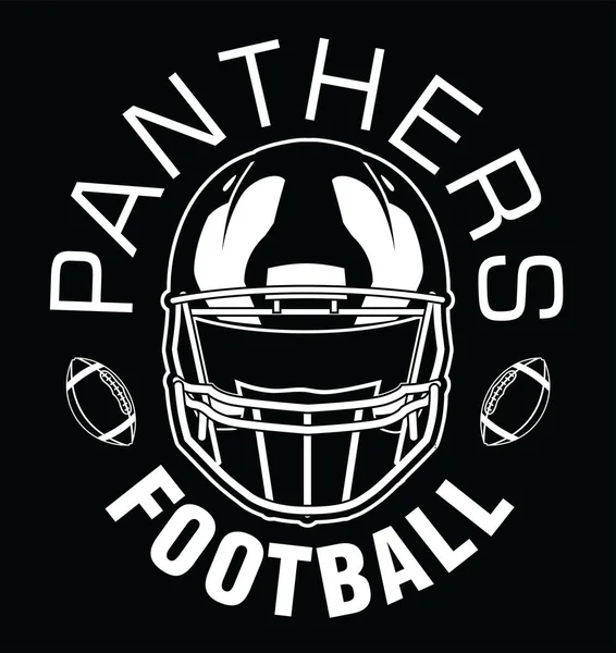 Panthers Football One Color White Team Design Template Includes Text — Stock Vector