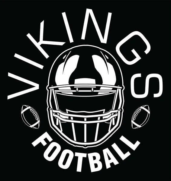维京足球 白色是一个包含文字 两个足球和一个足球头盔的团队设计模板 适合北欧海盗队的T恤衫 广告和学校的促销活动 — 图库矢量图片