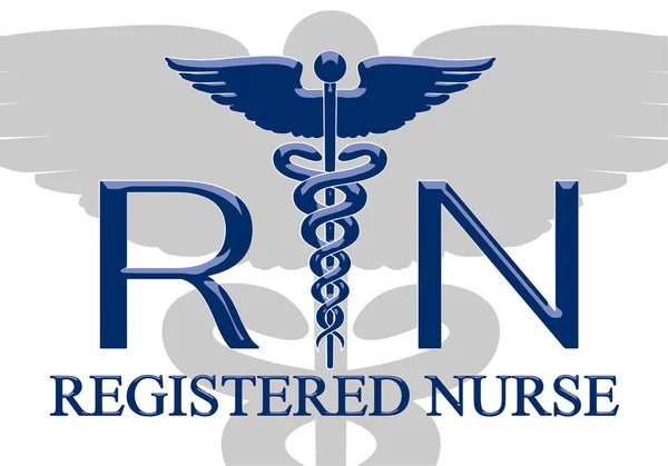 Registered Nurse Graphic Emblem Illustration Registered Nurse Design Includes Caduceus — Stockvector