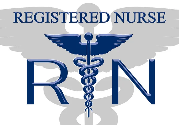 Registered Nurse Graphic Emblem Illustration Registered Nurse Design Includes Caduceus — Stock Vector