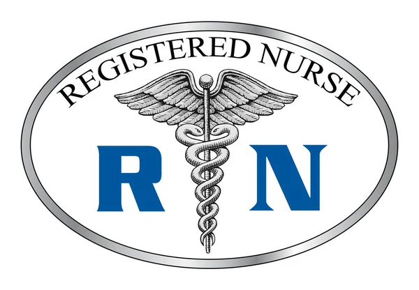 Registrerad Sjuksköterska Grafisk Illustration Registrerad Sjuksköterska Design Inkluderar Oval Kaduceus Royaltyfria Stockvektorer