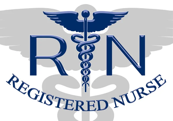 Registered Nurse Graphic Emblem Illustration Registered Nurse Design Includes Caduceus — Stock Vector