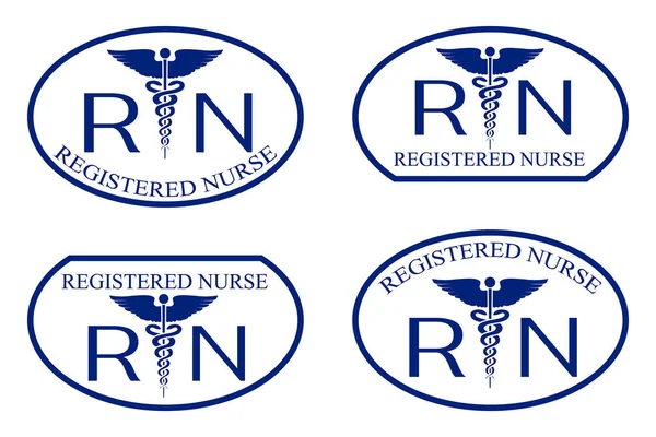 Registrerad Sjuksköterska Graphics Illustration Fyra Versioner Registrerad Sjuksköterska Design Innehåller — Stock vektor