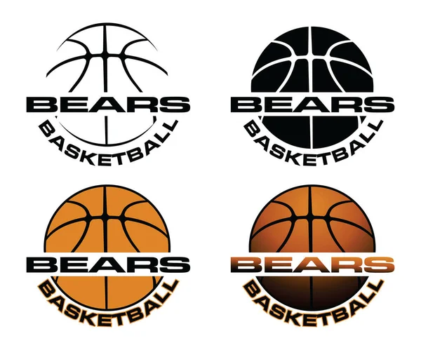 ベアーズバスケットボールチームデザインは バスケットボールのグラフィックとテキストを含むスポーツチームデザインであり あなたの学校やチームに最適です クマのTシャツ マグカップ プロモーションに最適 — ストックベクタ