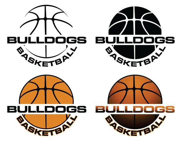 Bulldogsバスケットボールチームデザインは バスケットボールのグラフィックとテキストを含むスポーツチームデザインであり あなたの学校やチームに最適です ブルドッグのTシャツ マグカップ プロモーションに最適 — ストックベクタ